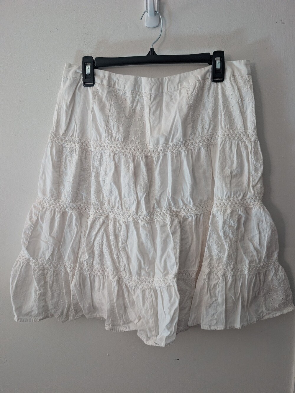 Tommy Hilfiger Women's Cotton Cream Lace Skirt Size 8